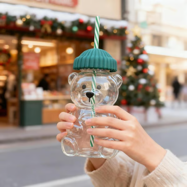 🎉LAST DAY OFF 🔥Bearista Glass Straw Cup 🐻✨