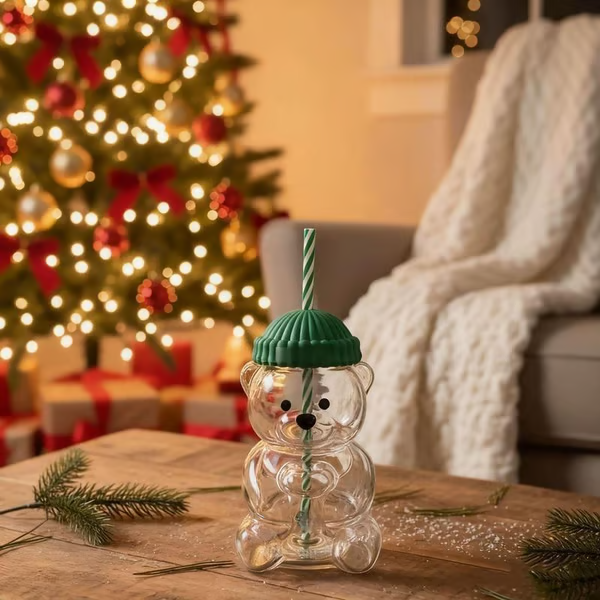 🎉LAST DAY OFF 🔥Bearista Glass Straw Cup 🐻✨