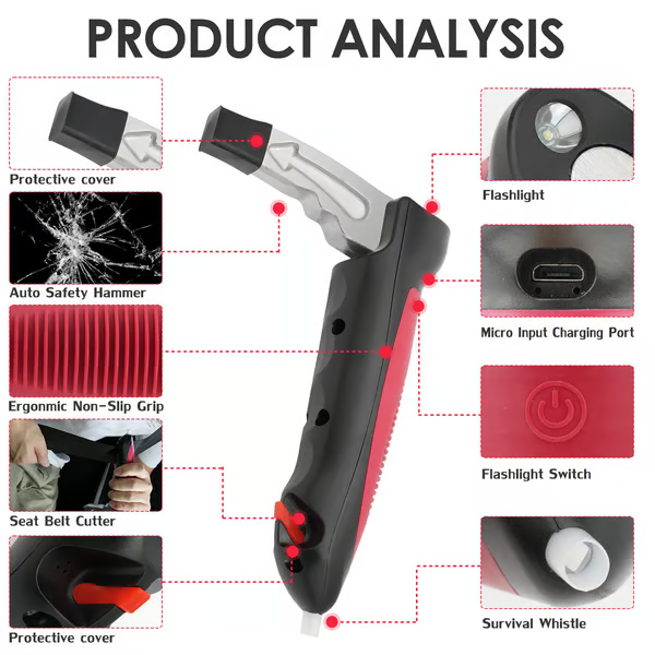 💝5-in-1 car handle assisted emergency escape system