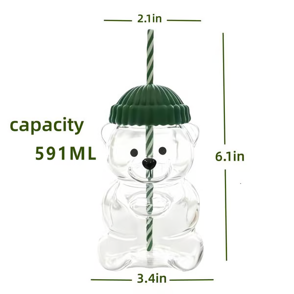 🎉LAST DAY OFF 🔥Bearista Glass Straw Cup 🐻✨